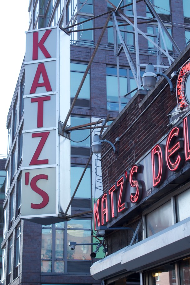 The classic sign greets Katz's customers